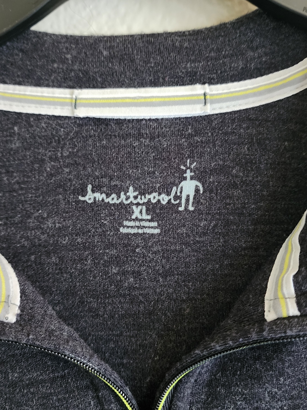 Smartwool Mens XL 100% Merino Wool Quarter Zip Base Layer Pullover Dark Charcoal - Picture 2 of 7